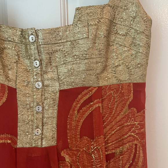 Glamorous Orange and Gold Maxi Dress - Picture 3 of 6